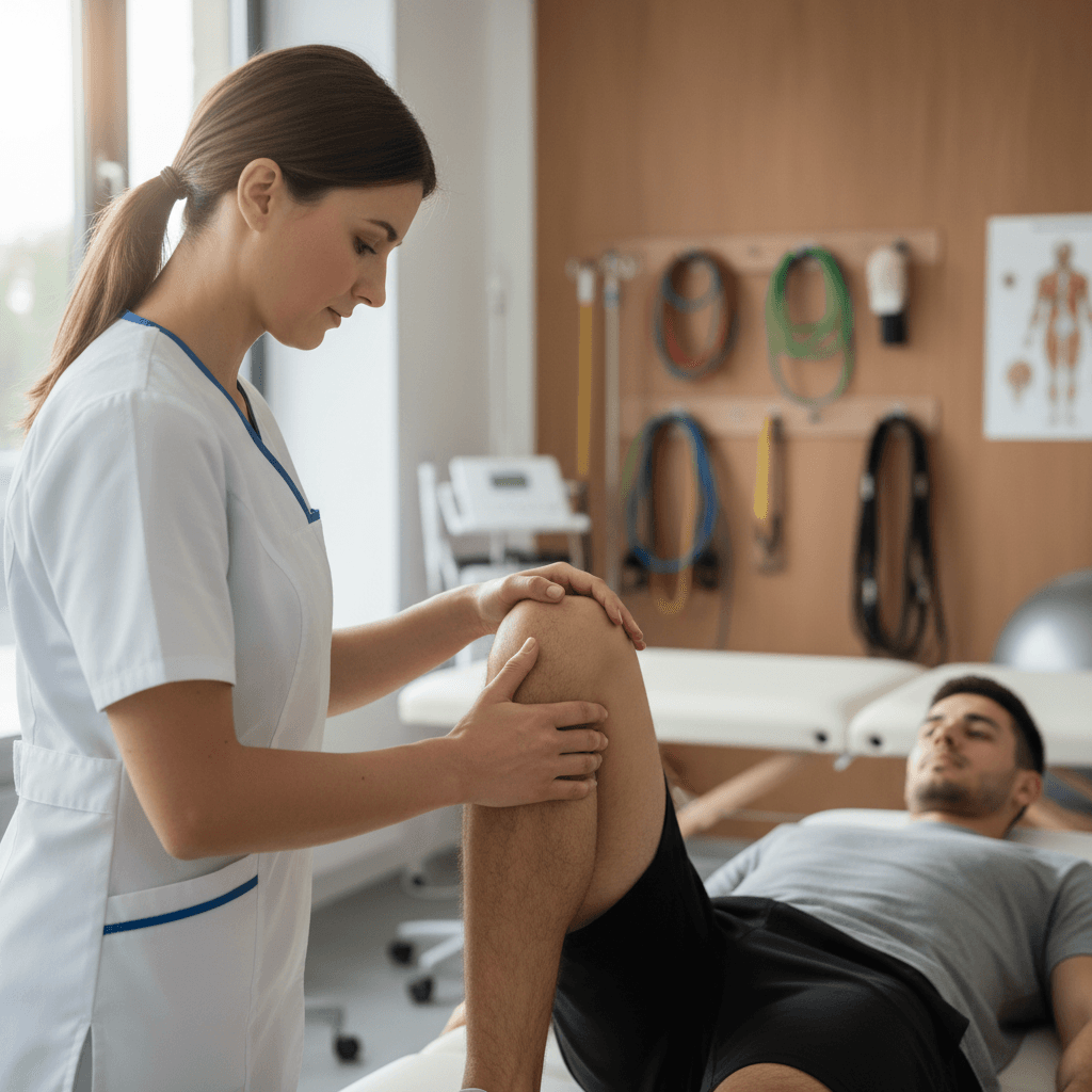Physical therapist performing specialized dry needling treatment